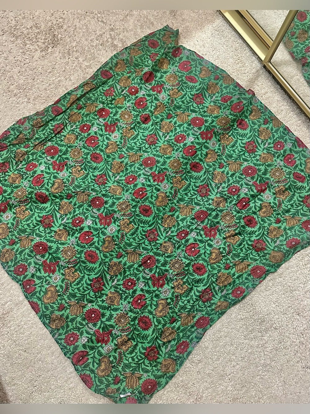 NWOT Green Floral Lightweight Scarf - Jaded Gypsy